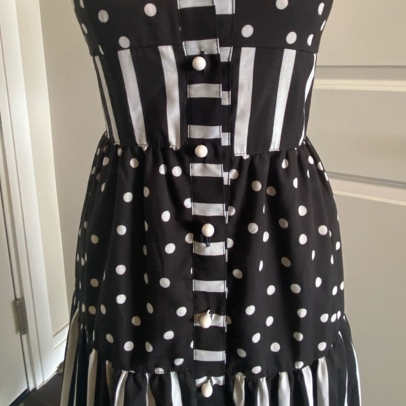 Solid & Striped Tiered Polka Dot and Striped Midi dress ASO Pippa Middleton - Picture 4 of 5